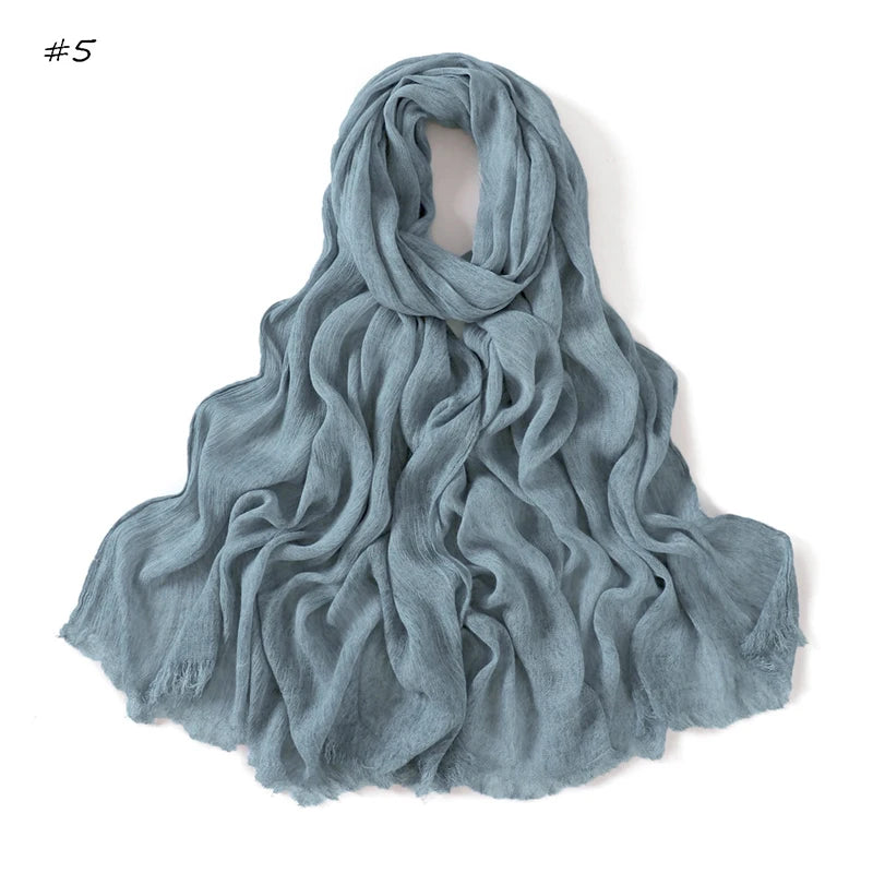 Women's Tie-Dye Crinkle Rayon Hijabs - Breathable Scarf Shawls 05 65X180cm