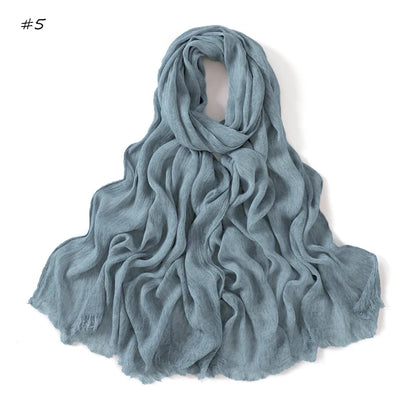 Women's Tie-Dye Crinkle Rayon Hijabs - Breathable Scarf Shawls 05 65X180cm