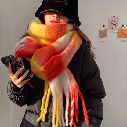 Women's Thick Warm Cashmere Scarf Shawl Wraps Pashmina Neckerchief 22052602316-21 38x230cm