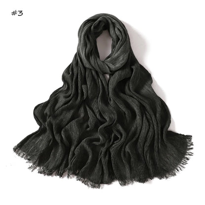 Women's Tie-Dye Crinkle Rayon Hijabs - Breathable Scarf Shawls 03 65X180cm