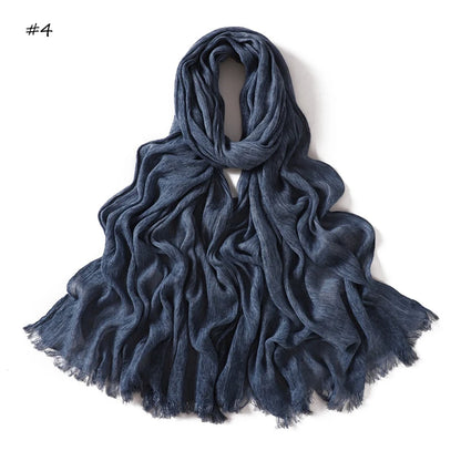 Women's Tie-Dye Crinkle Rayon Hijabs - Breathable Scarf Shawls 04 65X180cm