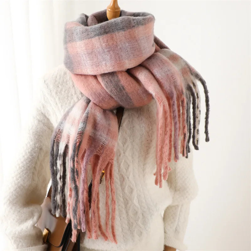 Women's Thick Warm Cashmere Scarf Shawl Wraps Pashmina Neckerchief DS012-02 38x230cm