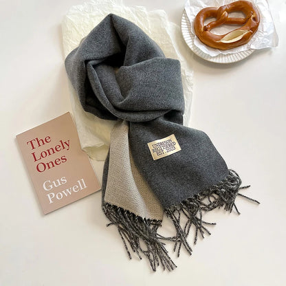 Women's Warm Cashmere Scarf - Korean Style Double-Sided Wrap DFP022-03 68x200cm