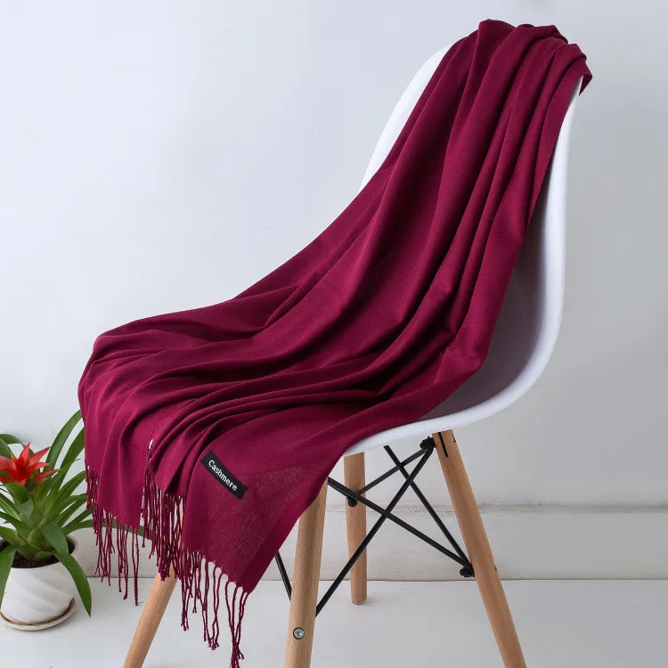 Women's Soft Cashmere Feel Pashmina Scarf for Travel and Winter 9 70x200CM