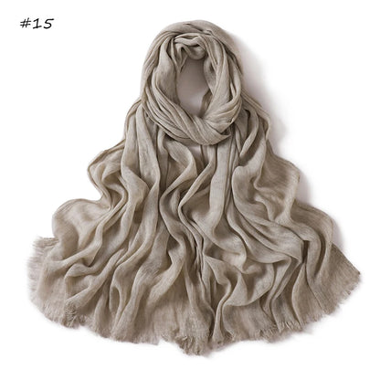 Women's Tie-Dye Crinkle Rayon Hijabs - Breathable Scarf Shawls 15 65X180cm