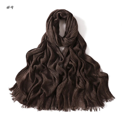 Women's Tie-Dye Crinkle Rayon Hijabs - Breathable Scarf Shawls 09 65X180cm