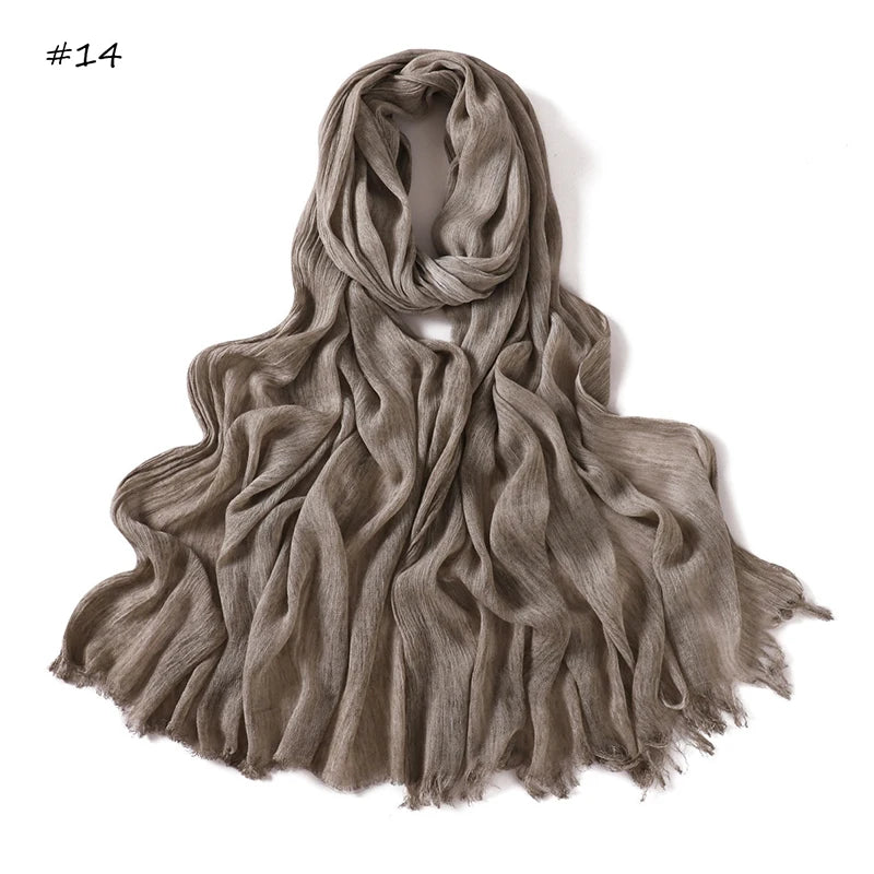 Women's Tie-Dye Crinkle Rayon Hijabs - Breathable Scarf Shawls 14 65X180cm