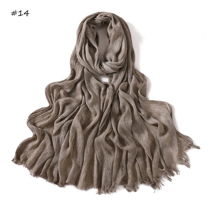 Women's Tie-Dye Crinkle Rayon Hijabs - Breathable Scarf Shawls 14 65X180cm