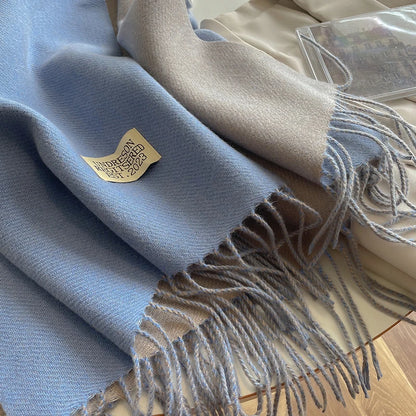 Women's Warm Cashmere Scarf - Korean Style Double-Sided Wrap