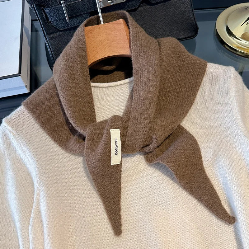 Women's 100% Wool Long Winter Scarf - Warm Solid Shawl Wrap DB031-03 60x130cm