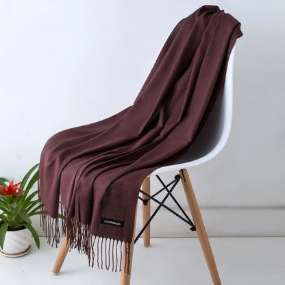Women's Soft Cashmere Feel Pashmina Scarf for Travel and Winter 35 70x200CM