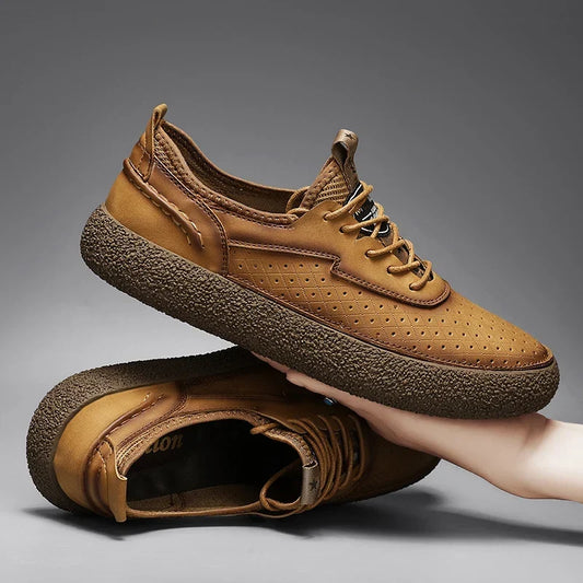 Men's Genuine Leather Casual Footwear for Daily Use Warm