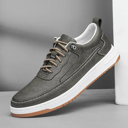 Men's Multi-Color Stylish Leather Dress Shoes for Fall and Winter Gray