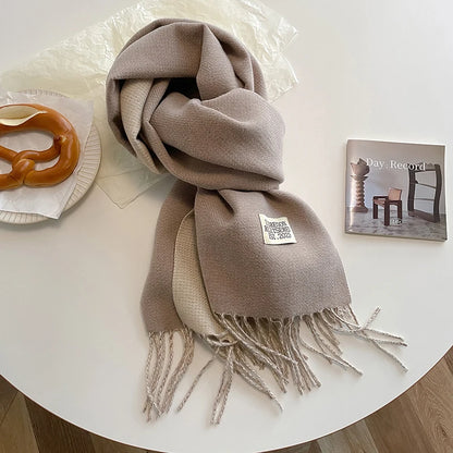Women's Warm Cashmere Scarf - Korean Style Double-Sided Wrap DFP022-19 68x200cm