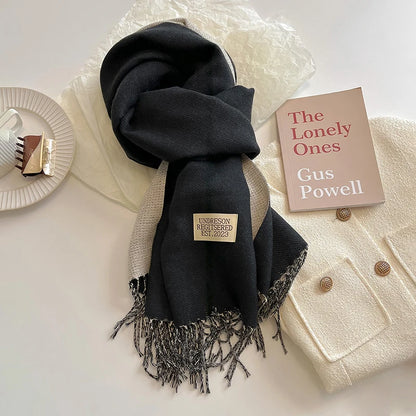 Women's Warm Cashmere Scarf - Korean Style Double-Sided Wrap DFP022-05 68x200cm