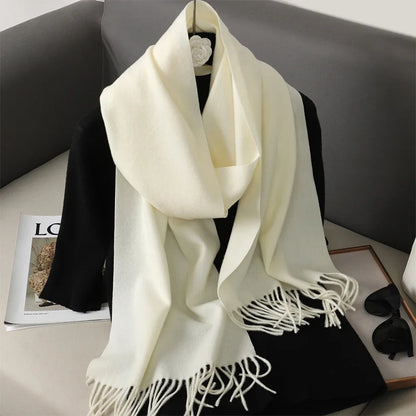 Women's Warm Thick Cashmere Winter Scarf with Tassels and Wrap DFP001-29 33x180cm