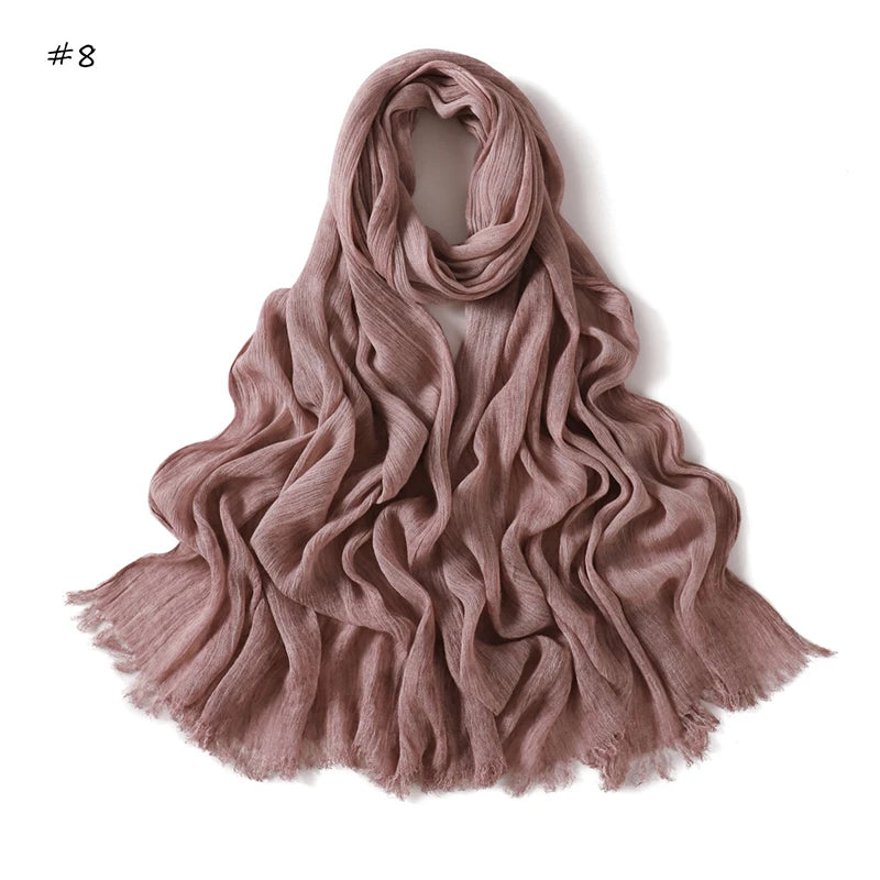 Women's Tie-Dye Crinkle Rayon Hijabs - Breathable Scarf Shawls 08 65X180cm