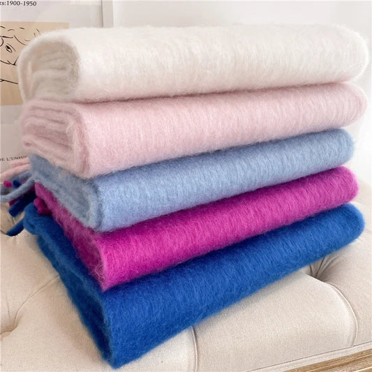 Women's Cashmere Winter Scarf - Soft Thick Pashmina Wrap with Tassels