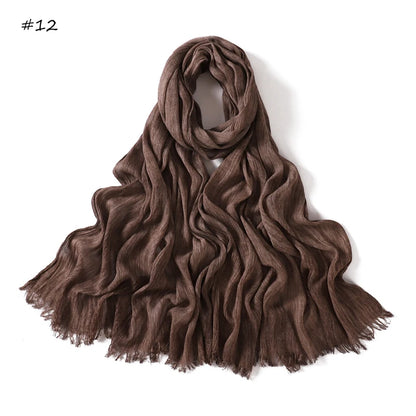Women's Tie-Dye Crinkle Rayon Hijabs - Breathable Scarf Shawls 12 65X180cm