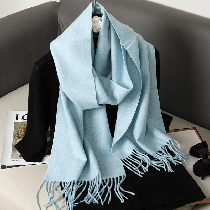 Women's Warm Thick Cashmere Winter Scarf with Tassels and Wrap DFP001-51 33x180cm