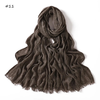Women's Tie-Dye Crinkle Rayon Hijabs - Breathable Scarf Shawls 11 65X180cm