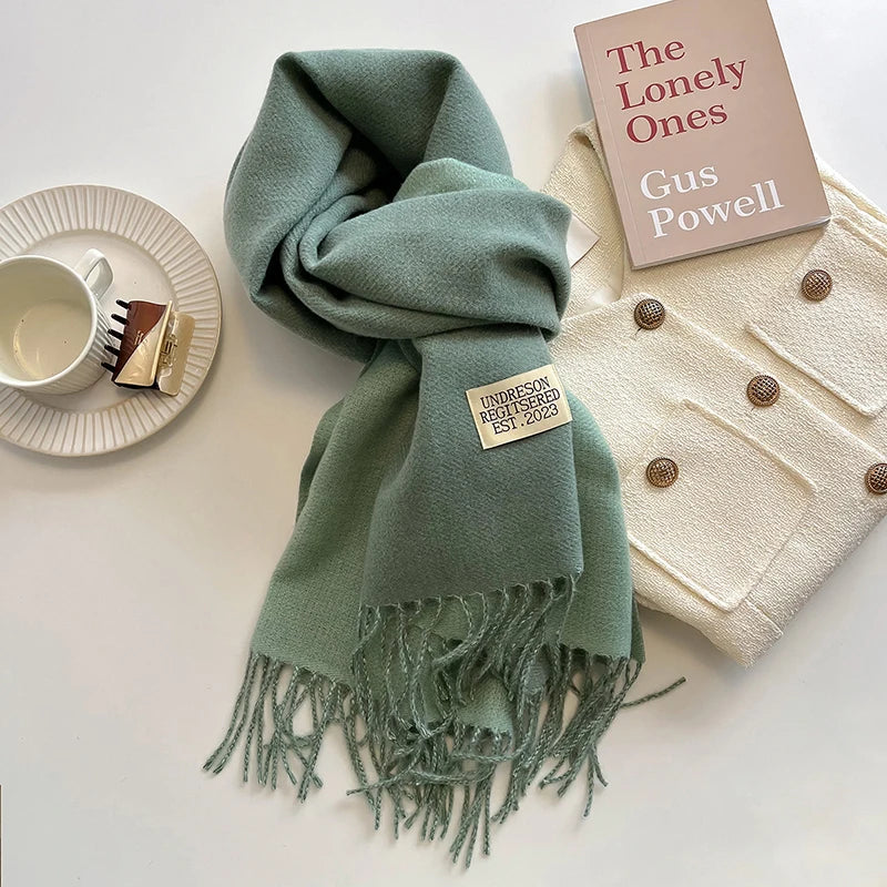 Women's Warm Cashmere Scarf - Korean Style Double-Sided Wrap DFP022-31 68x200cm