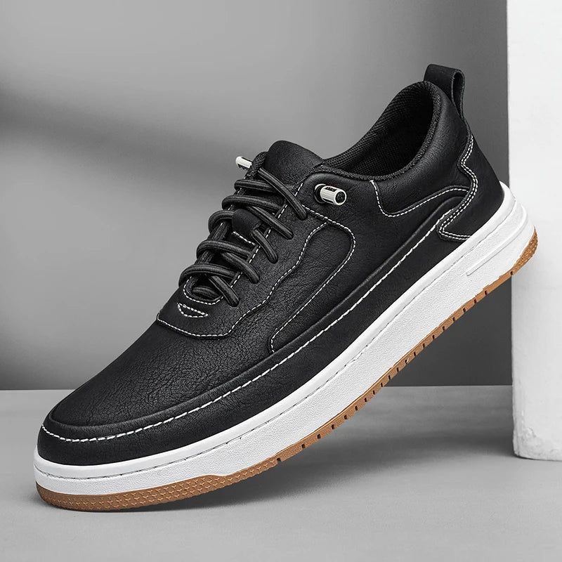 Men's Multi-Color Stylish Leather Dress Shoes for Fall and Winter Black