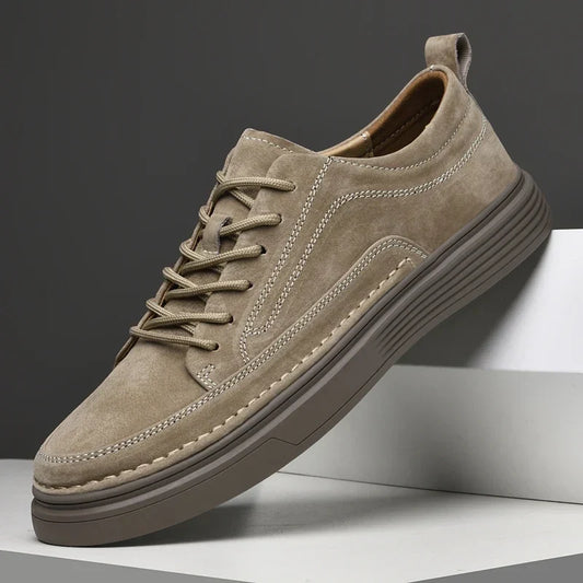 Men's Casual Suede Sneakers for Fall and Winter Everyday Wear Beige