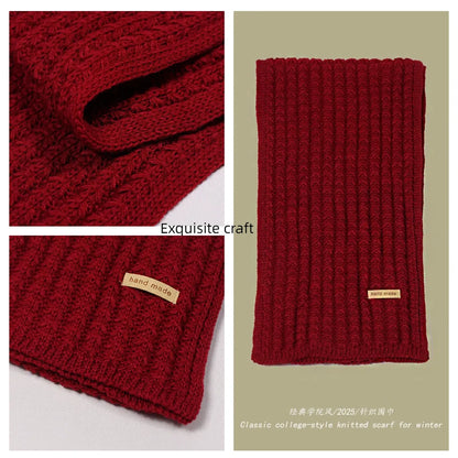 Women's Thick Warm Knitted Scarf - Soft Cashmere Winter Accessory