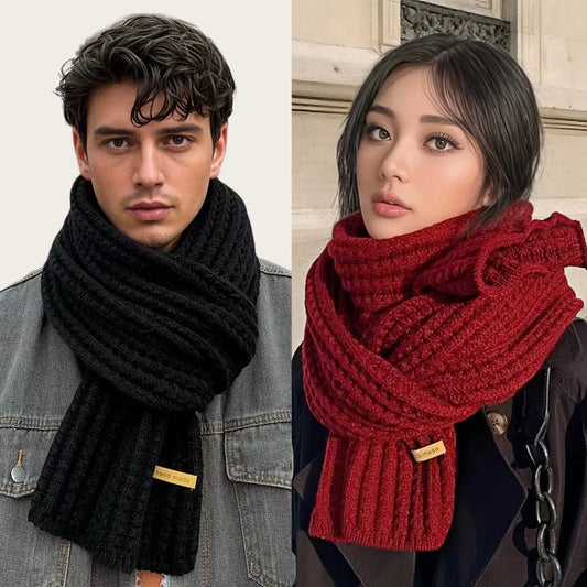 Women's Thick Warm Knitted Scarf - Soft Cashmere Winter Accessory