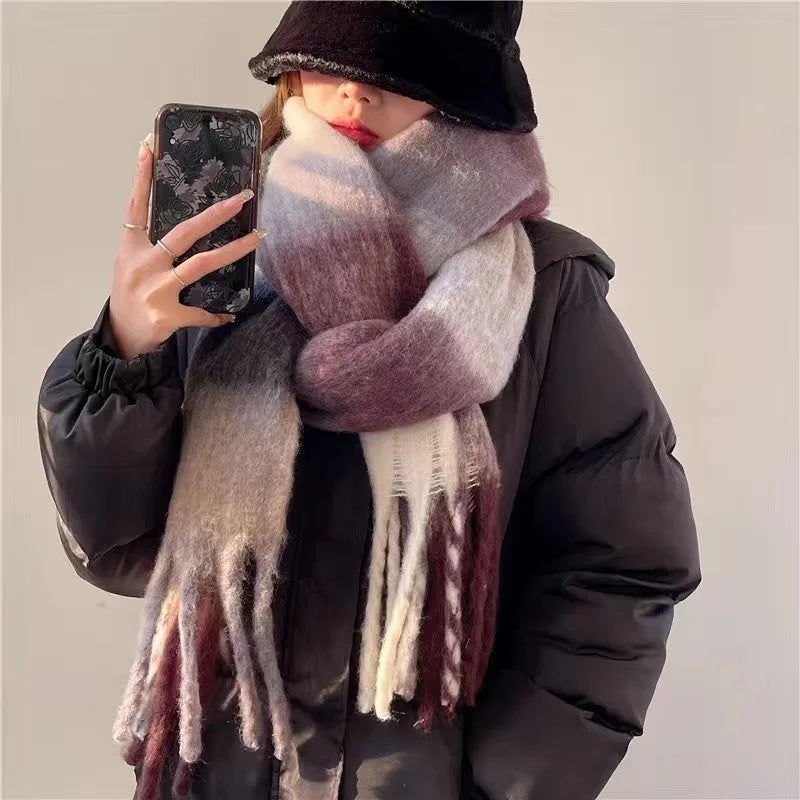 Women's Thick Warm Cashmere Scarf Shawl Wraps Pashmina Neckerchief LLKK01-06 38x230cm