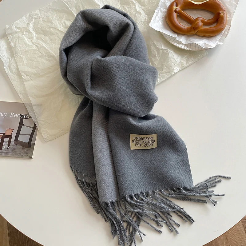 Women's Warm Cashmere Scarf - Korean Style Double-Sided Wrap DFP022-21 68x200cm