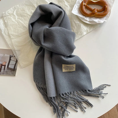 Women's Warm Cashmere Scarf - Korean Style Double-Sided Wrap DFP022-21 68x200cm