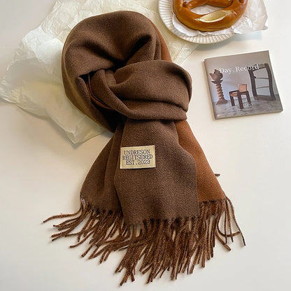 Women's Warm Cashmere Scarf - Korean Style Double-Sided Wrap DFP022-29 68x200cm
