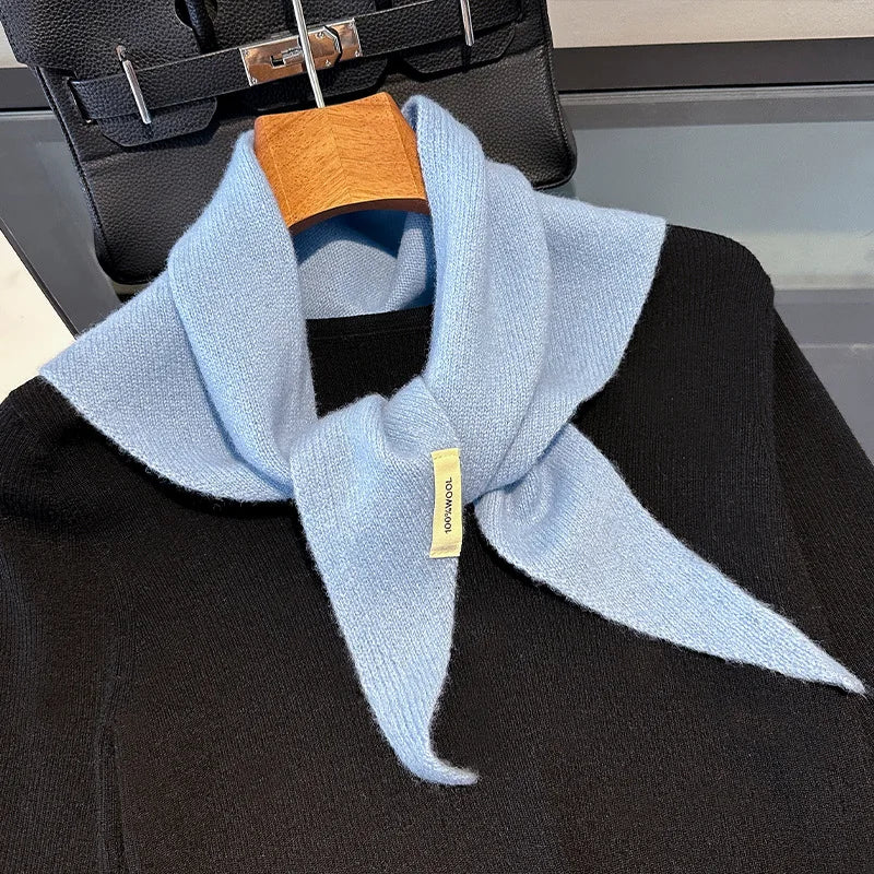 Women's 100% Wool Long Winter Scarf - Warm Solid Shawl Wrap