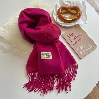 Women's Warm Cashmere Scarf - Korean Style Double-Sided Wrap DFP022-27 68x200cm