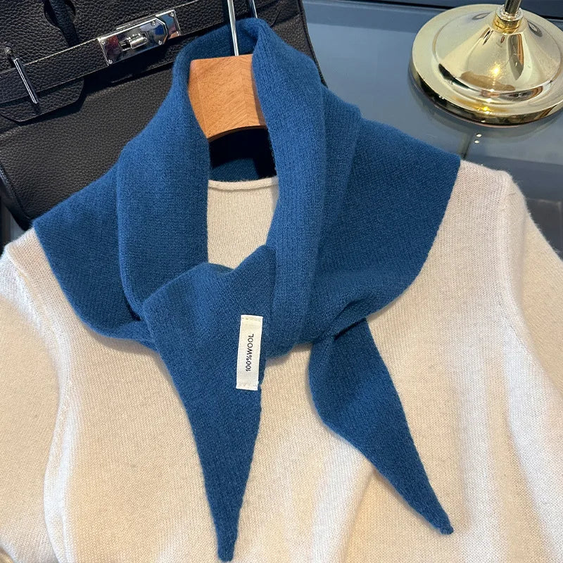 Women's 100% Wool Long Winter Scarf - Warm Solid Shawl Wrap DB031-12 60x130cm