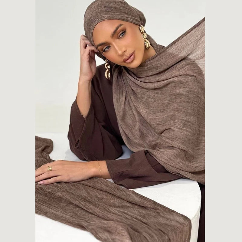 Women's Tie-Dye Crinkle Rayon Hijabs - Breathable Scarf Shawls