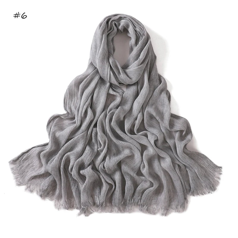 Women's Tie-Dye Crinkle Rayon Hijabs - Breathable Scarf Shawls 06 65X180cm