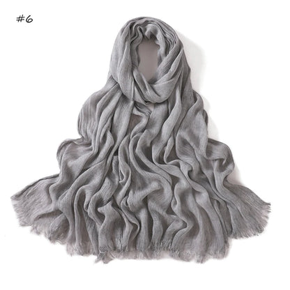 Women's Tie-Dye Crinkle Rayon Hijabs - Breathable Scarf Shawls 06 65X180cm