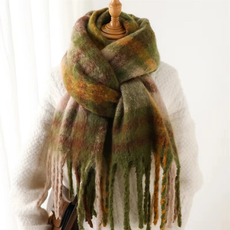 Women's Thick Warm Cashmere Scarf Shawl Wraps Pashmina Neckerchief DS012-07 38x230cm