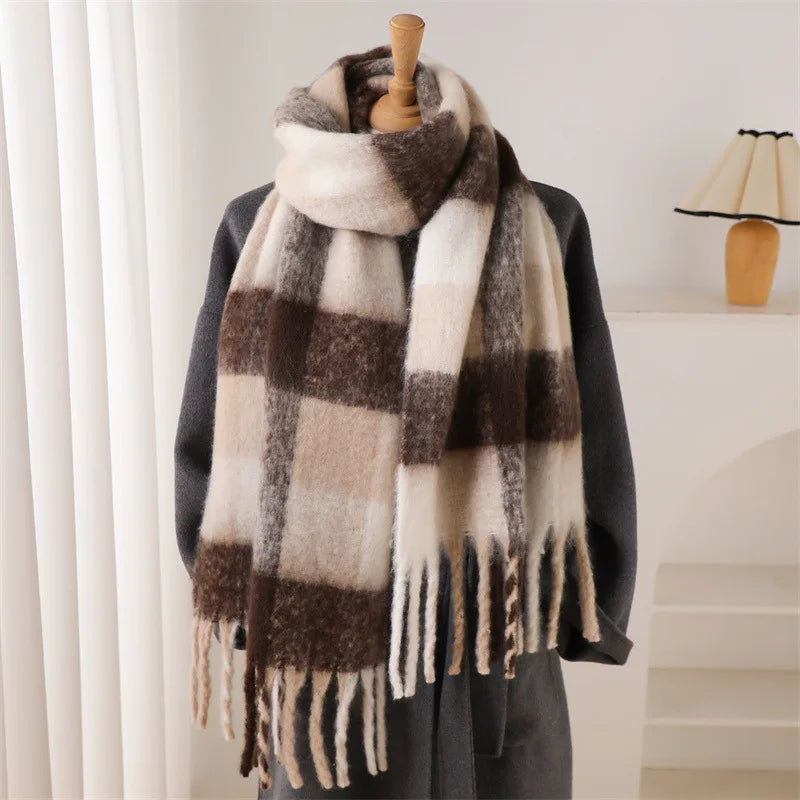 Women's Thick Warm Cashmere Scarf Shawl Wraps Pashmina Neckerchief DS128-04 38x230cm