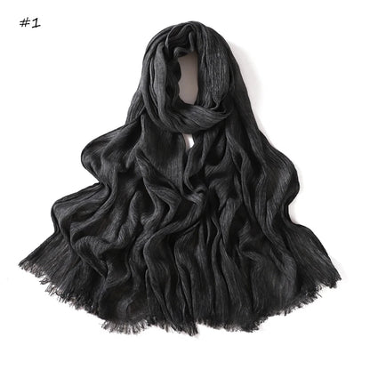 Women's Tie-Dye Crinkle Rayon Hijabs - Breathable Scarf Shawls 01 65X180cm