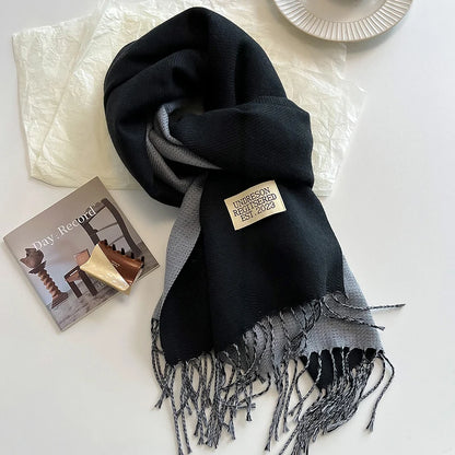 Women's Warm Cashmere Scarf - Korean Style Double-Sided Wrap DFP022-07 68x200cm