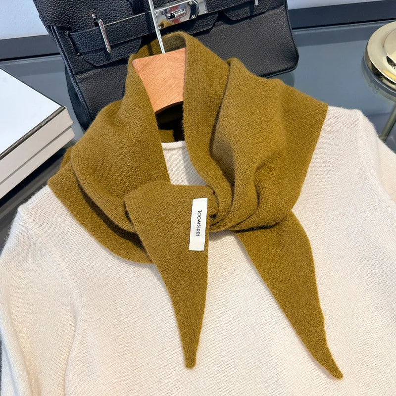 Women's 100% Wool Long Winter Scarf - Warm Solid Shawl Wrap DB031-08 60x130cm