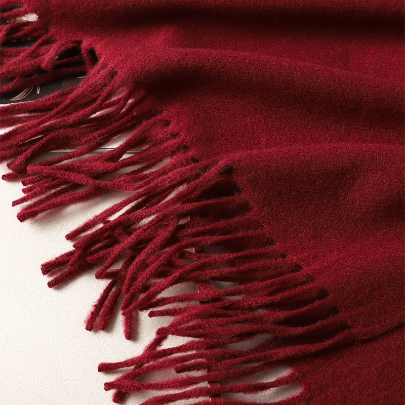 Women's Warm Thick Cashmere Winter Scarf with Tassels and Wrap