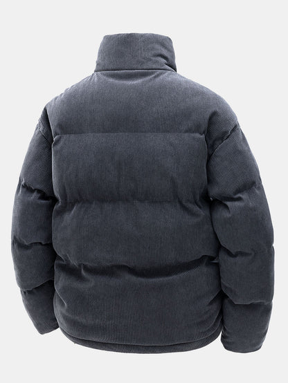 Men's Stylish Corduroy Puffer Coat for Fall and Winter Everyday Wear