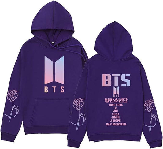 Men's Kpop Concert Hoodie for Casual Wear and Cosplay for Daily Use Purple