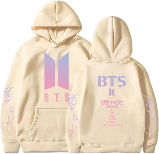 Men's Kpop Concert Hoodie for Casual Wear and Cosplay for Daily Use Beige