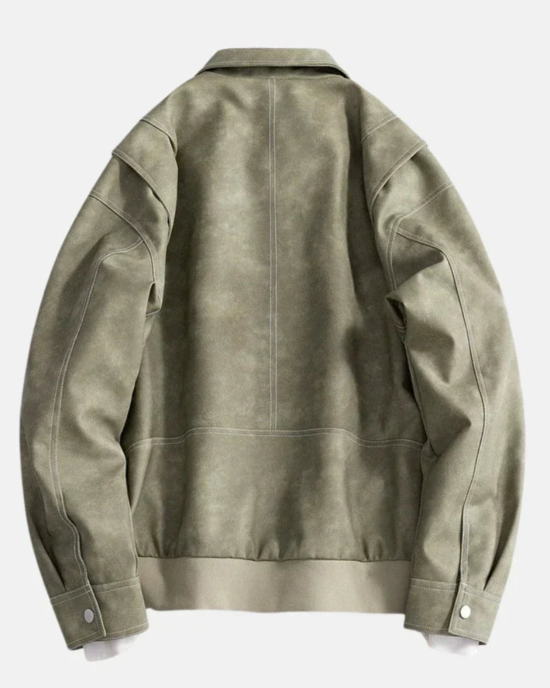Men's Trendy Leather Jacket for Fall and Winter Everyday Wear
